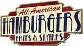 All American Fries And Shakes Embossed Metal Sign