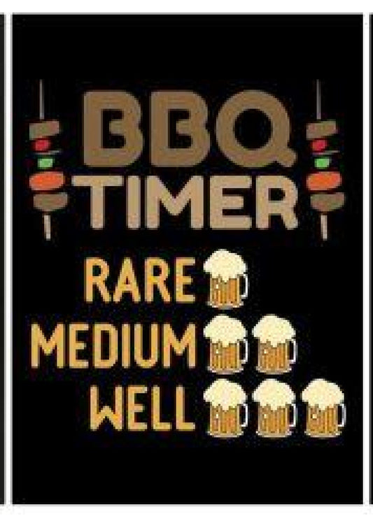 BBQ Timer: Rare, Medium, Well Metal Sign