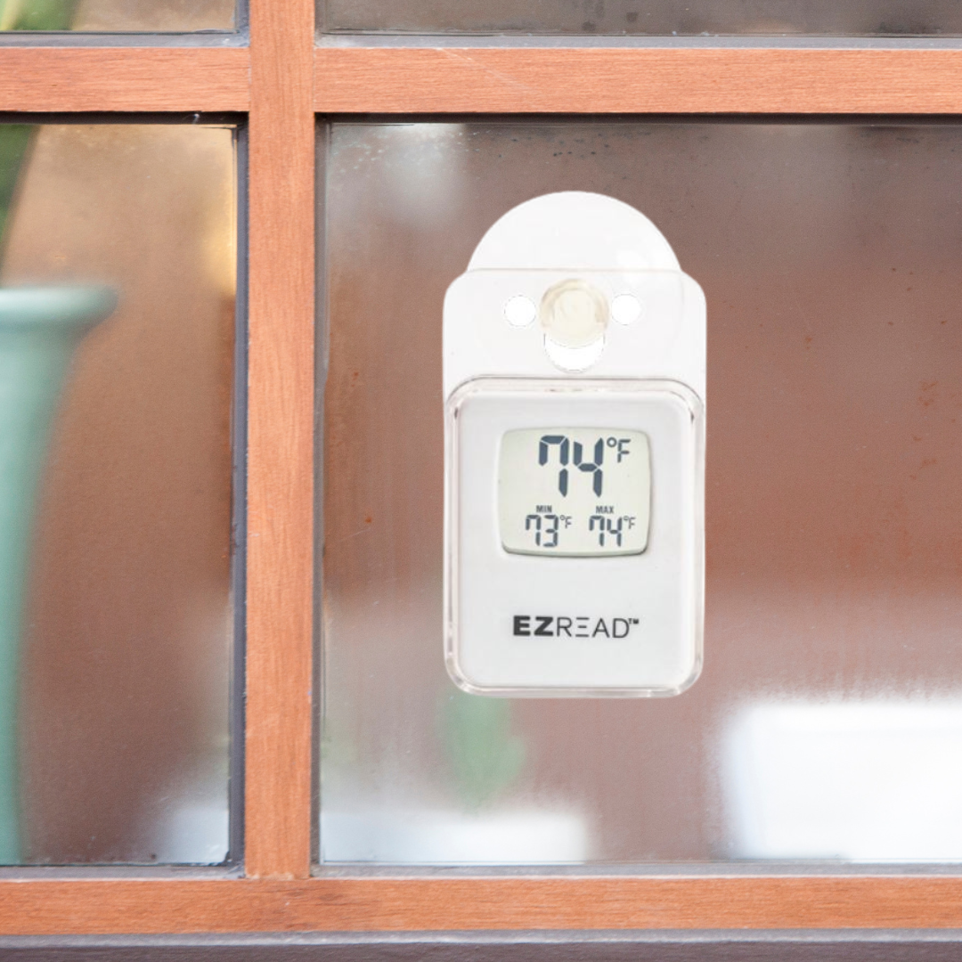EZREAD® Mini Window Thermometer w/Min EZRead Thermometers Gauges Max — and Rain